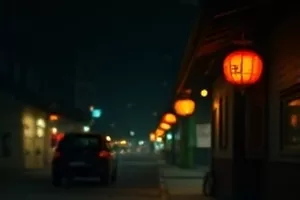 电影免费观看平台首屏主推画面：夜色中的城市天台，远处亮起一块放映银幕