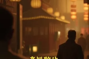《灯塔守夜人》剧情片封面，悬崖灯塔与翻涌的海浪