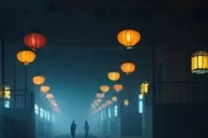 《毛笔与键盘》剧情片封面，书桌上并排放着的砚台与笔记本